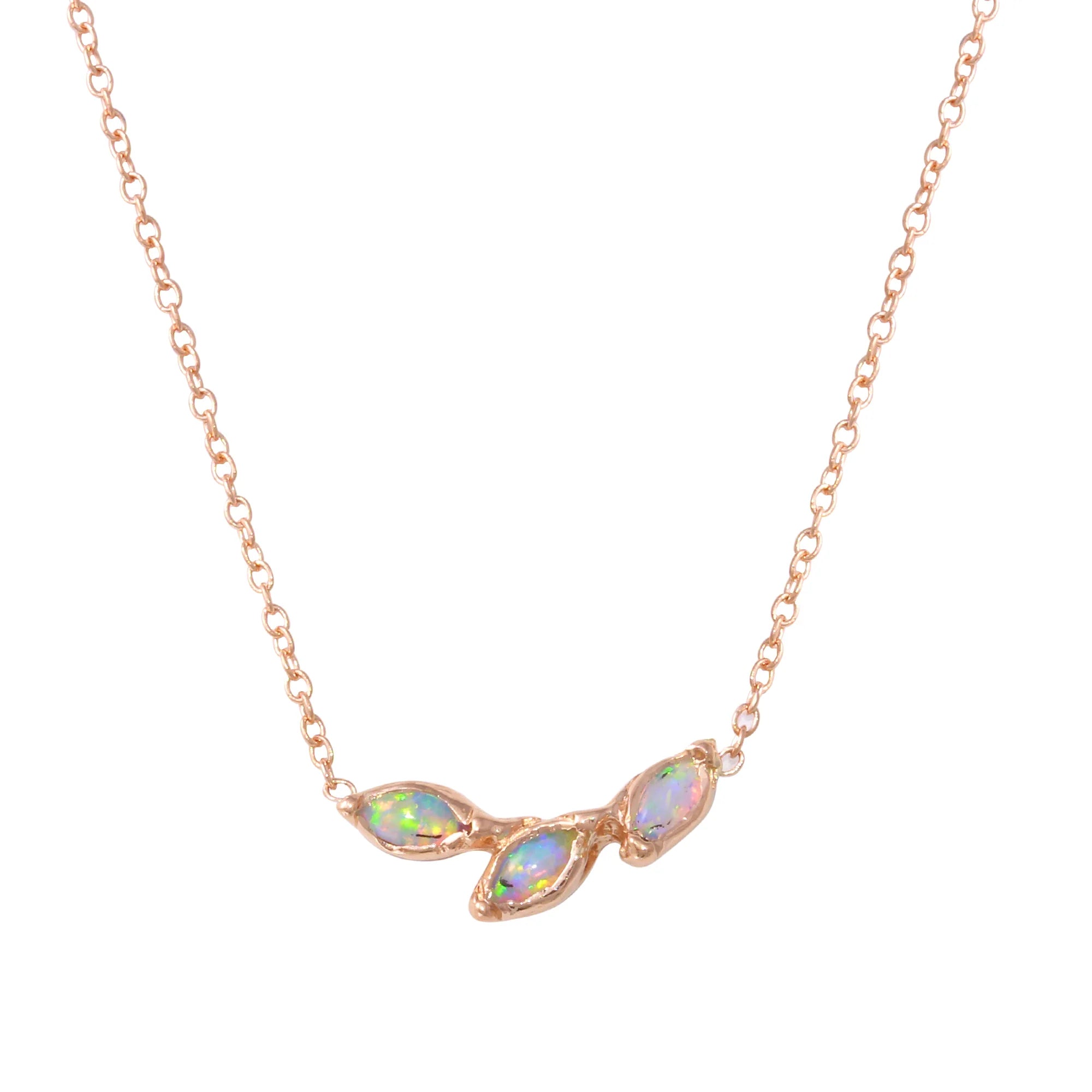 Three Petal Leaf Necklace Necklace Jaine K Designs Opal