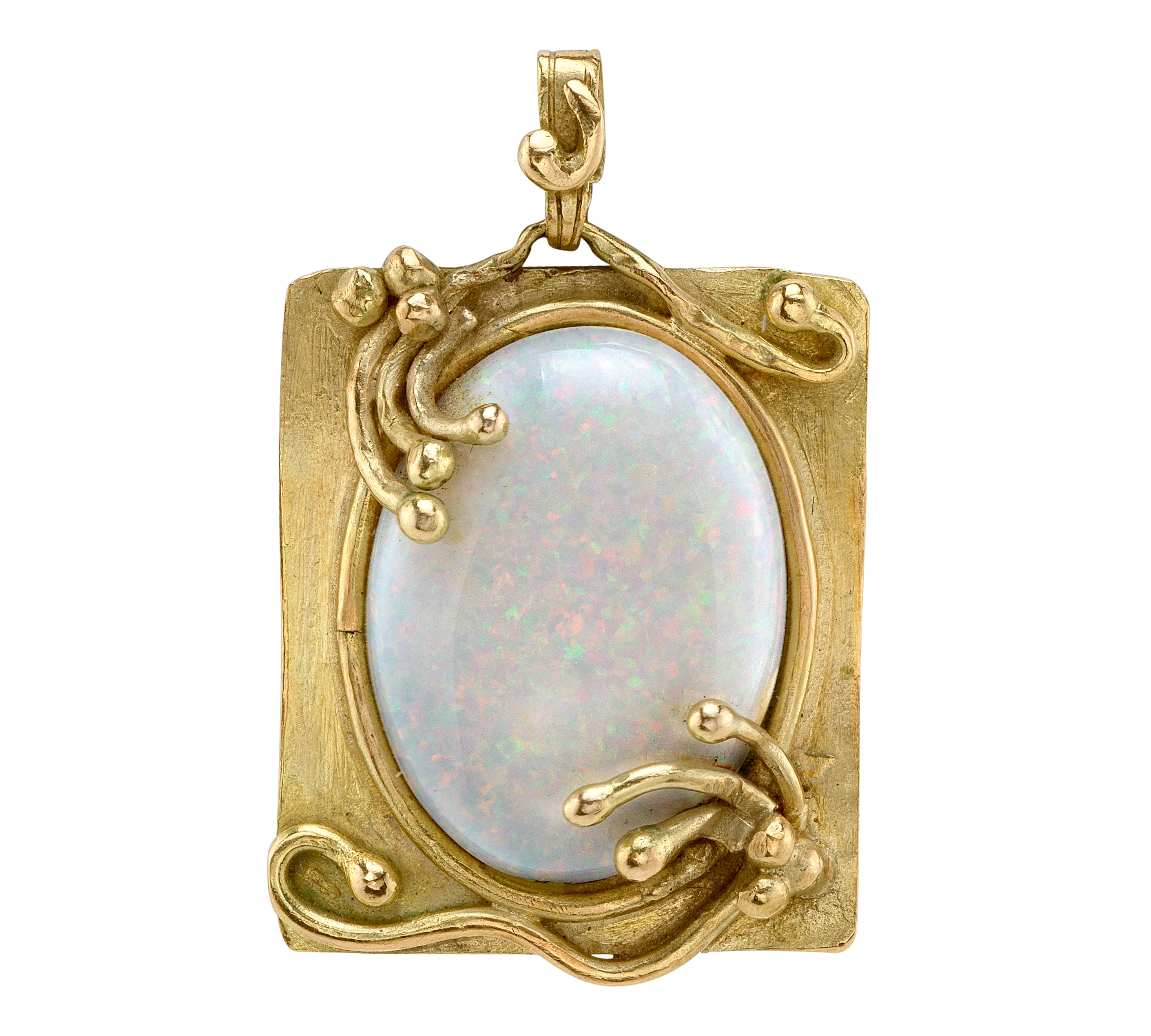 Opal Antique Mirror Charm Charm Roseark Vintage   