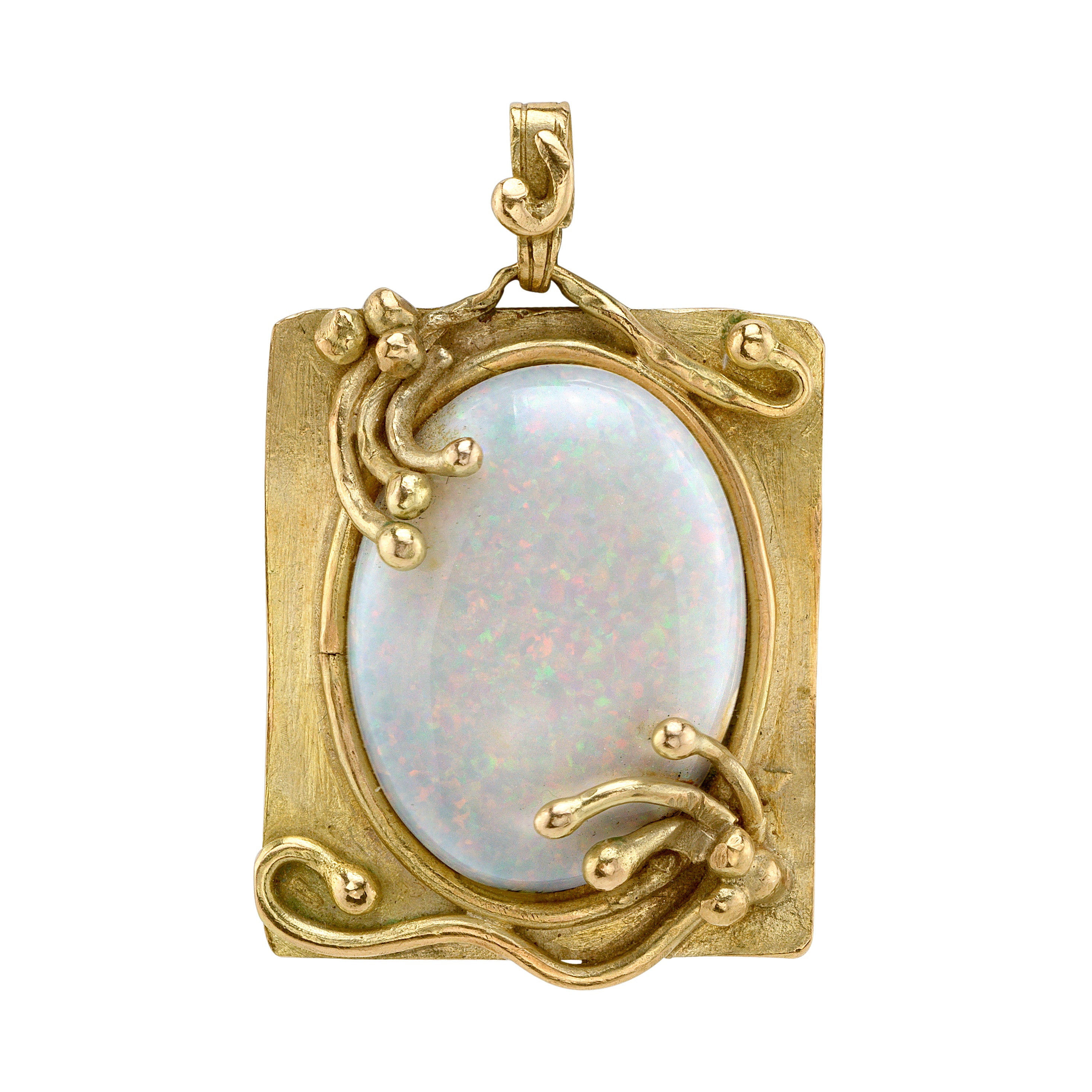 Opal Antique Mirror Charm Charm Roseark Vintage   