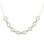 Chunky Enamel Chain Chain Necklace Latelier Nawbar Turquoise