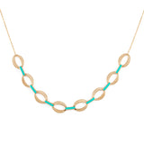 Chunky Enamel Chain Chain Necklace Latelier Nawbar Turquoise