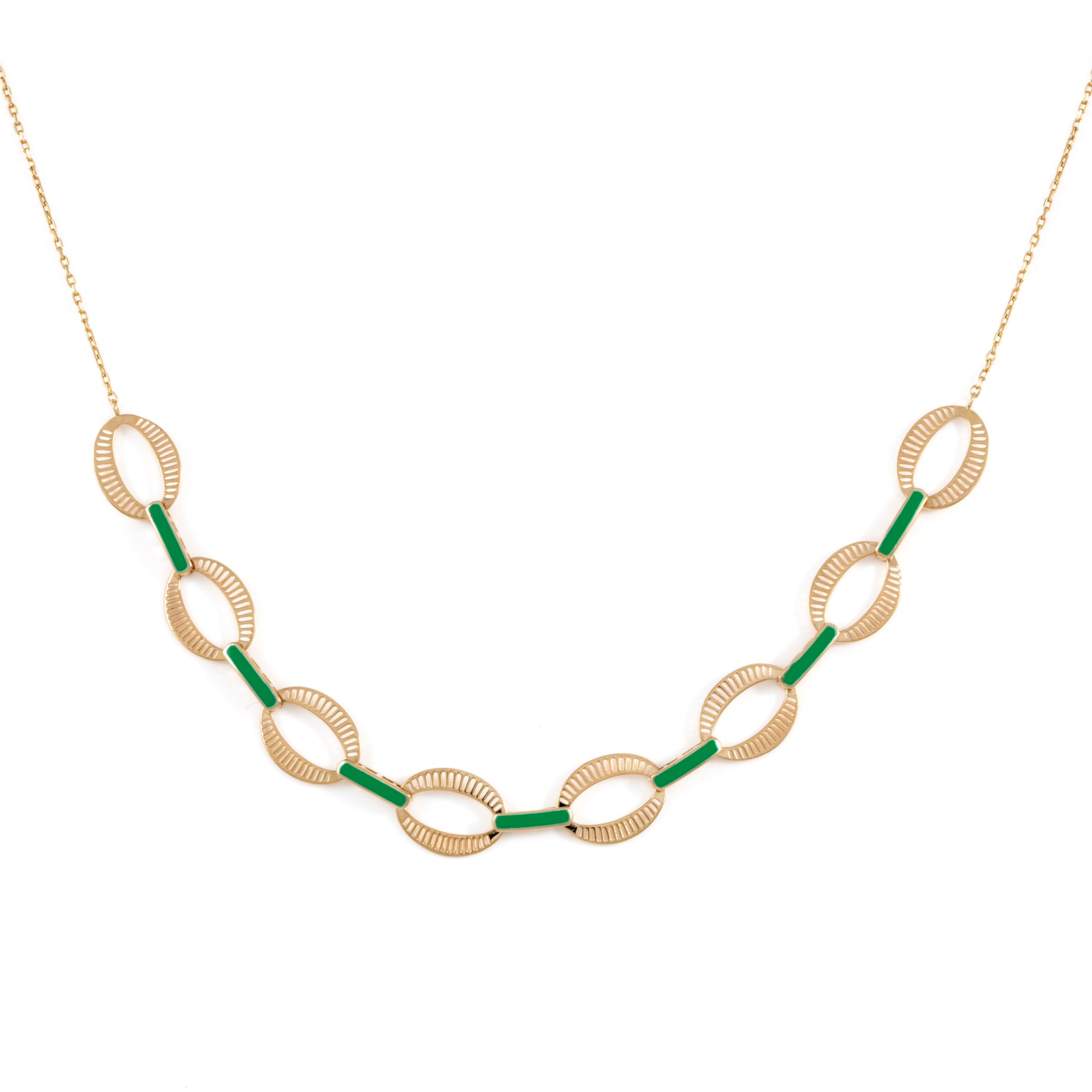Chunky Enamel Chain Chain Necklace Latelier Nawbar Green