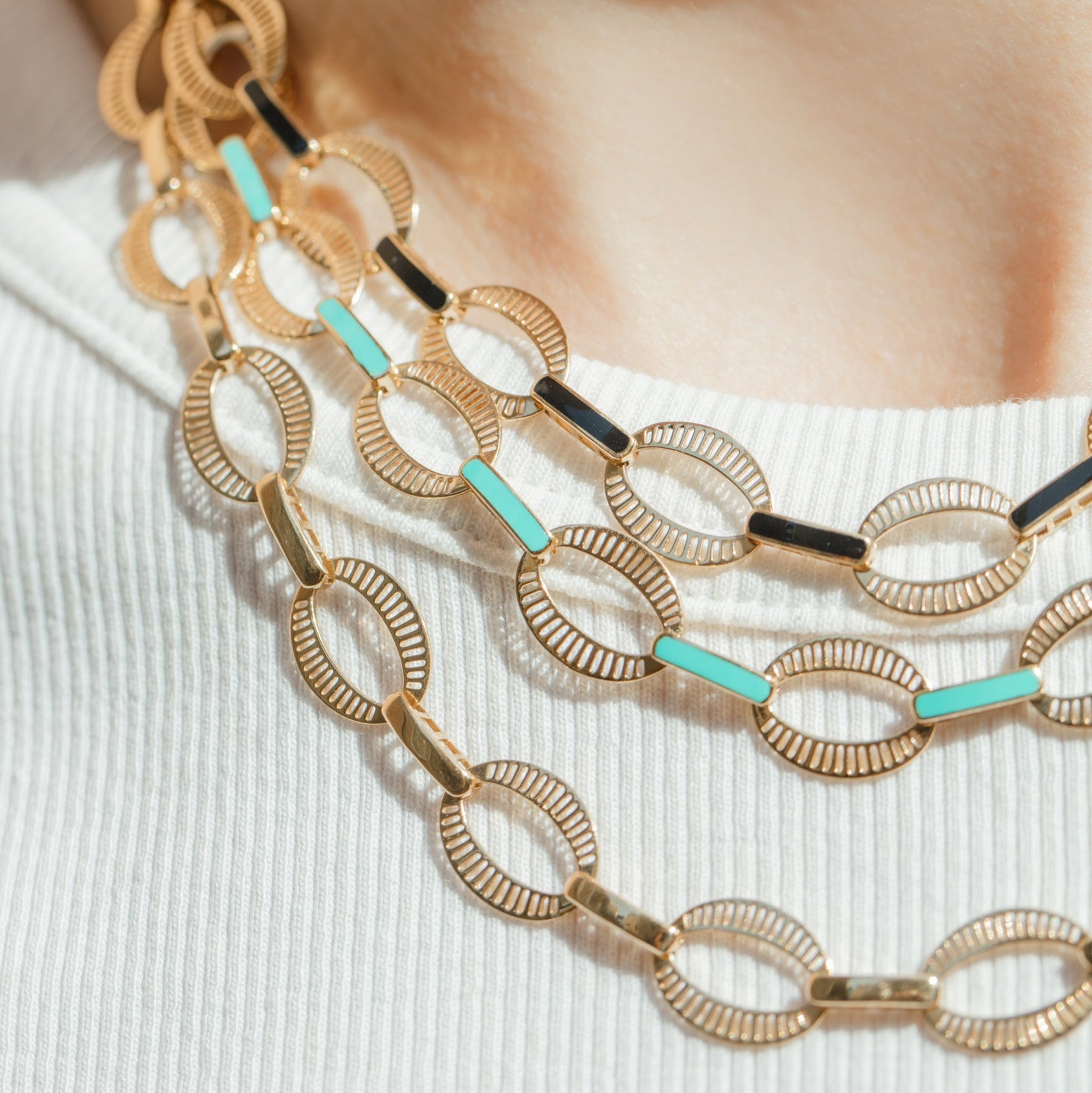 Chunky Enamel Chain Chain Necklace Latelier Nawbar