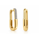 Rectangle Pavé Huggie Hoops
