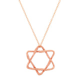 Star of David Necklace Pendant Necklace Elisabeth Bell Jewelry Large Rose Gold Plain