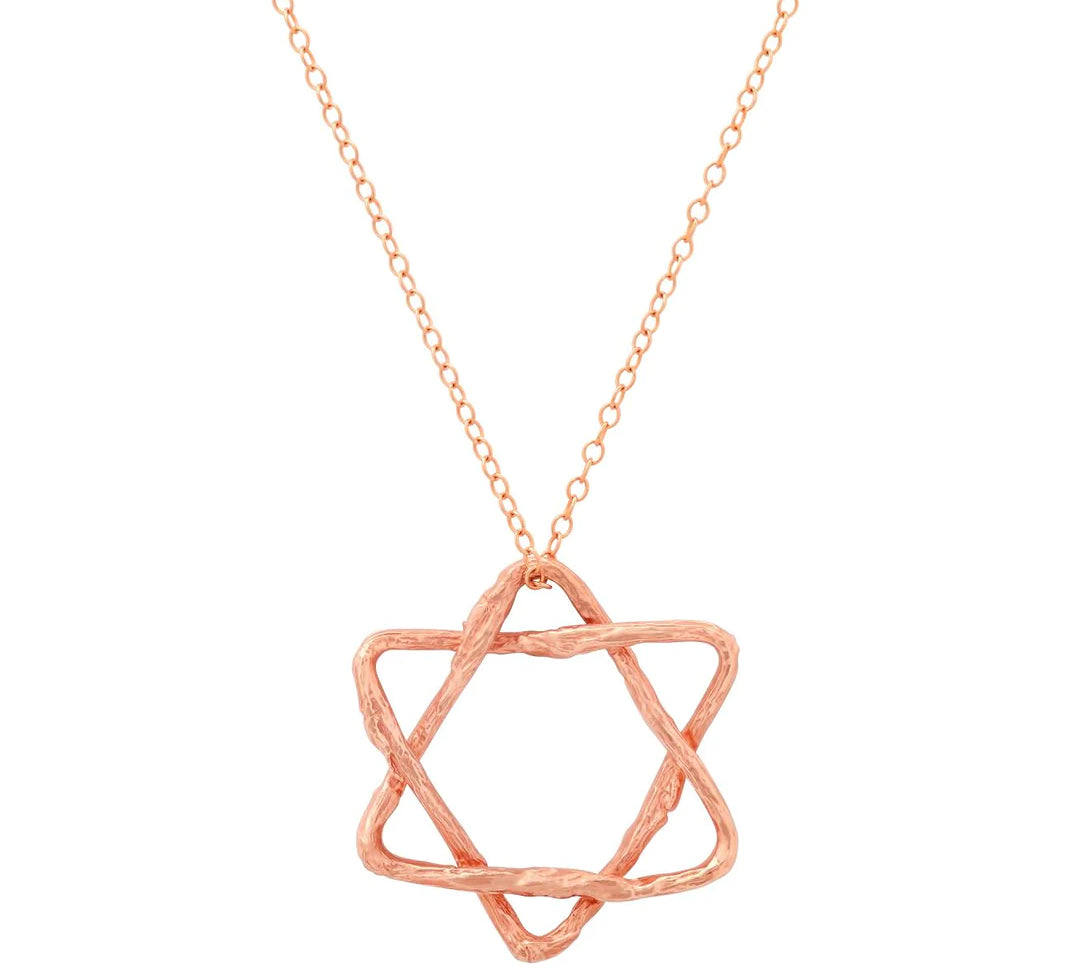 Star of David Necklace Pendant Necklace Elisabeth Bell Jewelry Large Rose Gold Plain