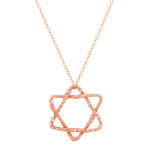 Star of David Necklace Pendant Necklace Elisabeth Bell Jewelry Large Rose Gold 9 White Diamonds