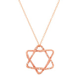 Star of David Necklace Pendant Necklace Elisabeth Bell Jewelry Large Rose Gold 9 White Diamonds
