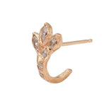 Dragon Claw Diamond Pave Hoop Stud Stud Earrings Jaine K Designs Single Rose Gold