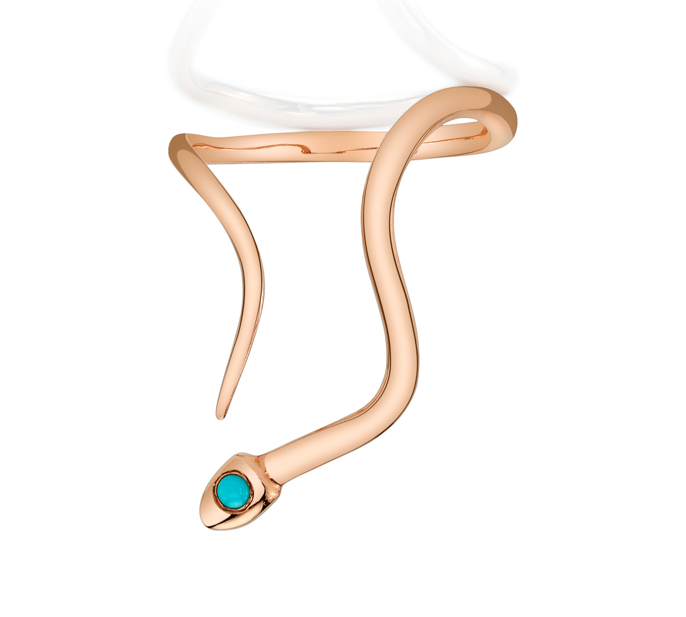 Turquoise Snake Ring Ring Perez Bitan Rose gold