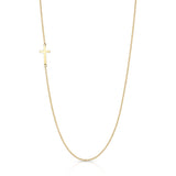 Tiny Sideways Cross Necklace Necklace Roseark Sideways Cross Yellow Gold