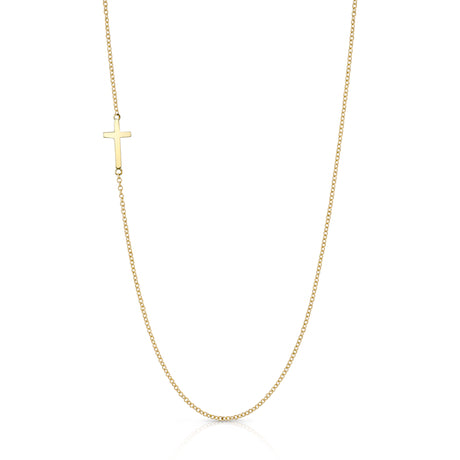 Tiny Sideways Cross Necklace Necklace Roseark Sideways Cross Yellow Gold