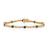 Stone and Diamond Bezel Tennis Bracelet Tennis Bracelet Roseark Deux Sapphire