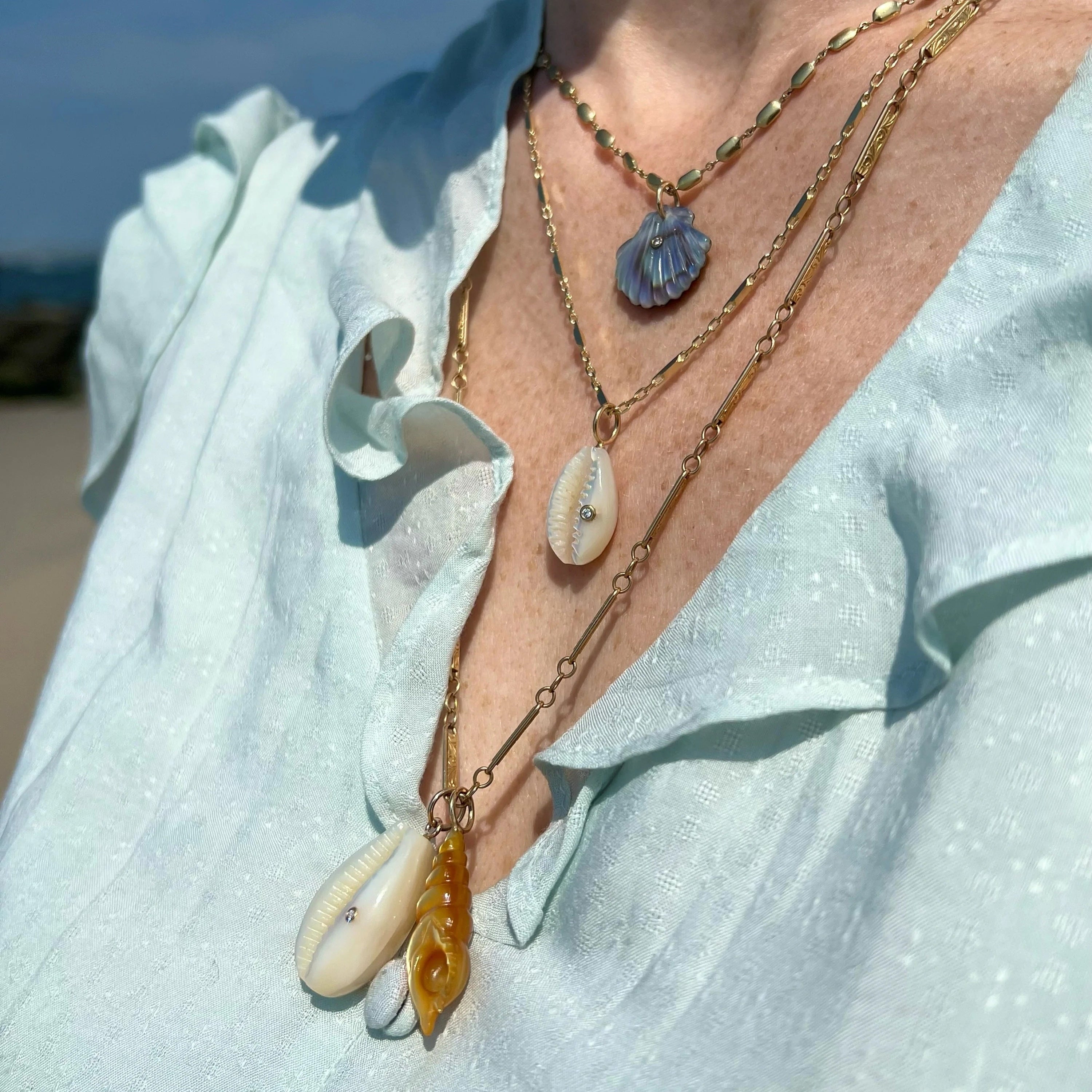 Spiral Shell Pendant Maura Green