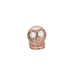 Tiny Skull Stud with Diamond Eyes Stud Earrings Jaine K Designs Single Rose gold