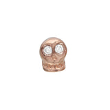 Tiny Skull Stud with Diamond Eyes Stud Earrings Jaine K Designs Single Rose gold