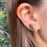 Diamond Line Spike Huggie, Channel Huggie Earrings Roseark Deux