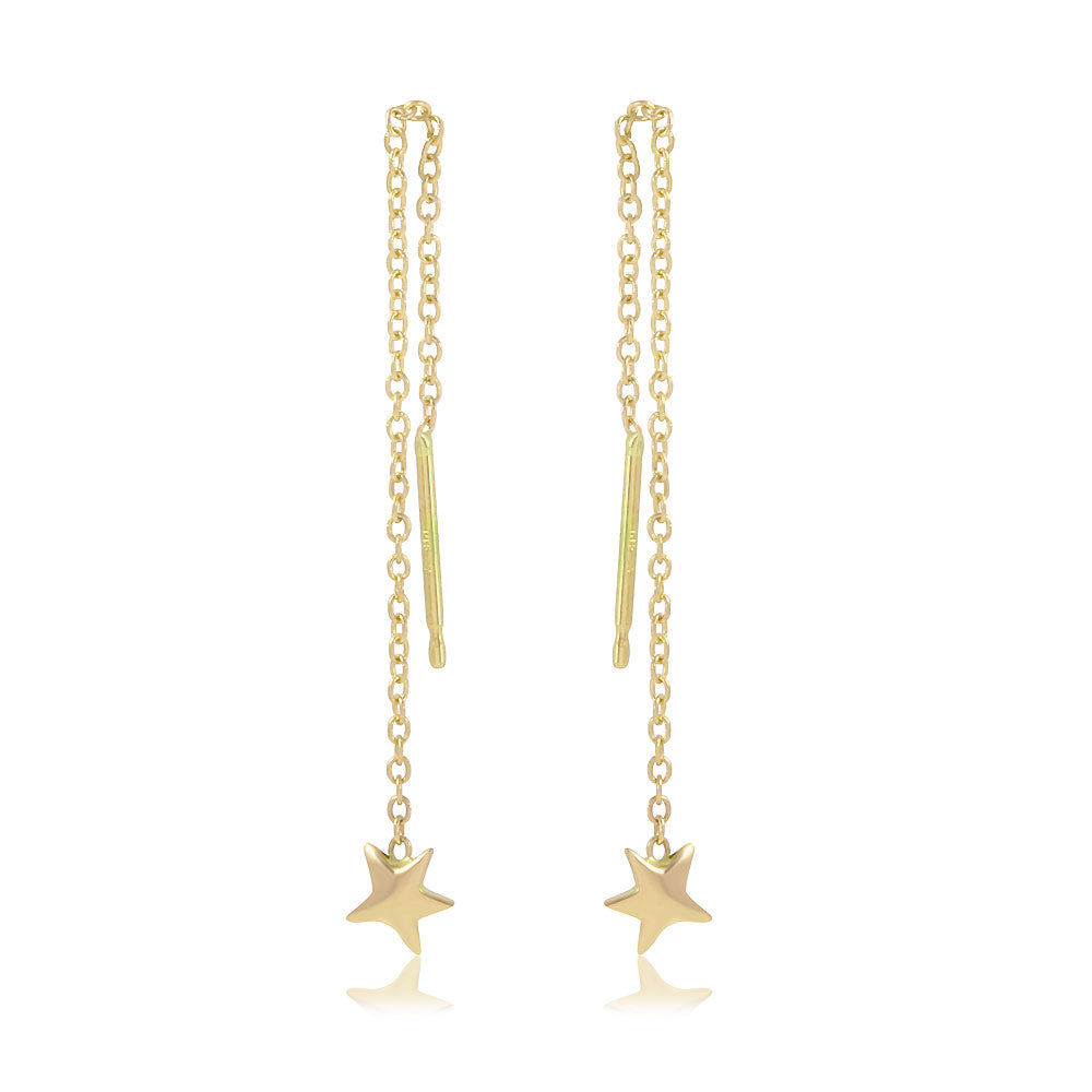 Star Drop Earring Drop Earrings Jaine K Designs Pair Yellow Gold