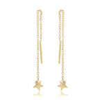 Star Drop Earring Drop Earrings Jaine K Designs Pair Yellow Gold