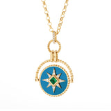 Double-Sided Hand of Fatima Star Necklace Pendant Necklace Falamank