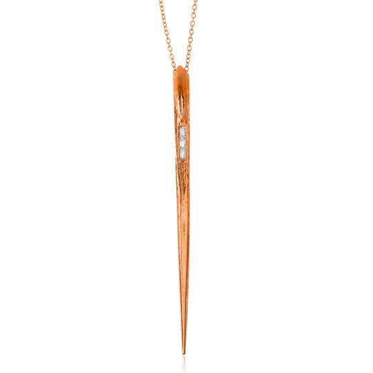 Stingray Necklace with Diamonds Pendant Necklace Elisabeth Bell Jewelry Rose Gold