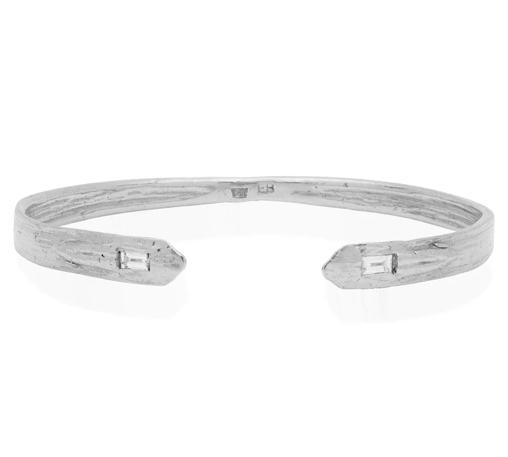 Stingray Diamond Baguette Cuff Cuff Bracelet Elisabeth Bell Jewelry White Gold  
