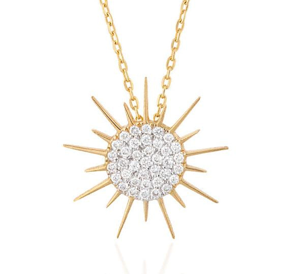 Soleil Necklace with Diamonds, Medium Pendant Necklace Falamank