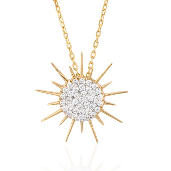 Soleil Necklace with Diamonds, Medium Pendant Necklace Falamank