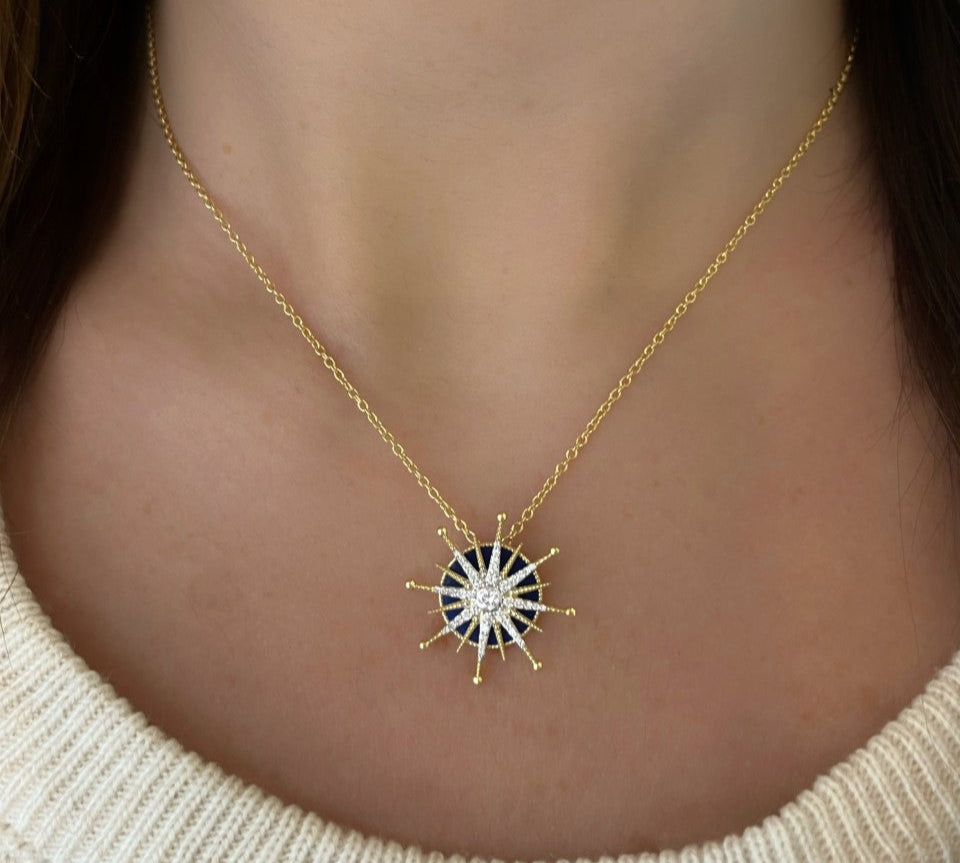 Mini Spinning Star Pendant Necklace Charm Necklace Falamank