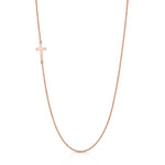 Tiny Sideways Cross Necklace Necklace Roseark Sideways Cross Rose Gold