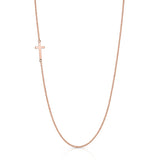 Tiny Sideways Cross Necklace Necklace Roseark Sideways Cross Rose Gold