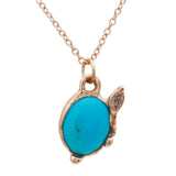 Turquoise and Diamond Necklace Pendant Necklace Jaine K Designs