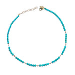Stone and Diamond Beaded Necklace Beaded Necklace The Finest Stack Turquoise Diamond
