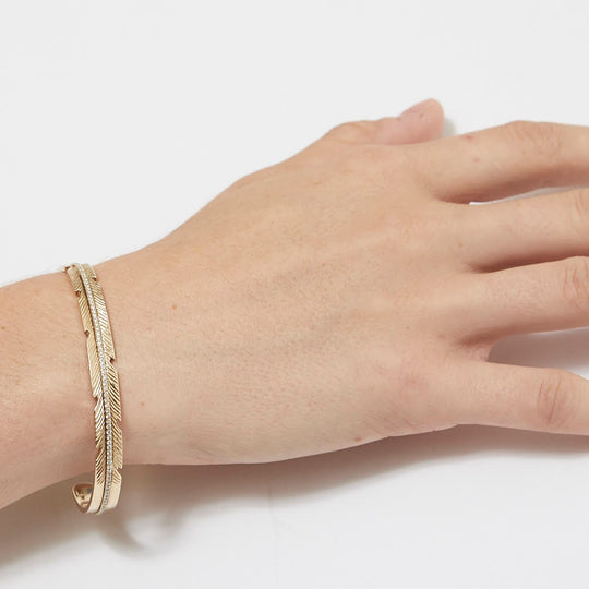 Feather Cuff with Diamonds Cuff Bracelet Elisabeth Bell Jewelry