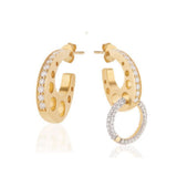 Gruyere Earrings with Diamonds, Small Hoop Earrings Falamank