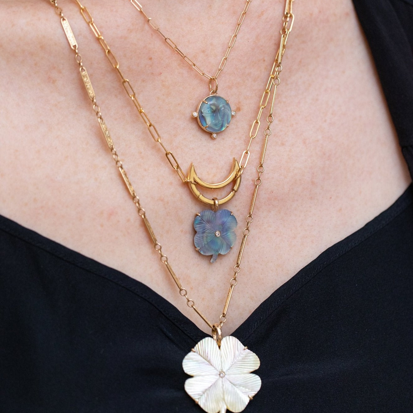 Luminescent Clover Charm Charm Maura Green