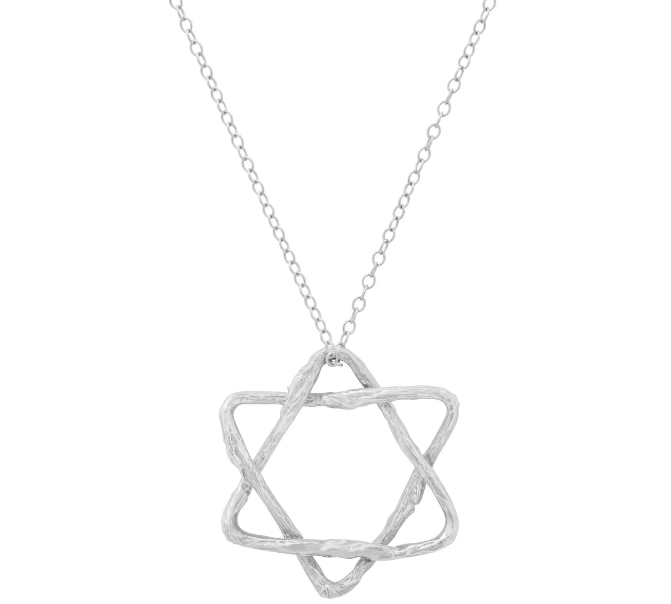 Star of David Necklace Pendant Necklace Elisabeth Bell Jewelry Large White Gold Plain