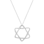 Star of David Necklace Pendant Necklace Elisabeth Bell Jewelry Large White Gold Plain