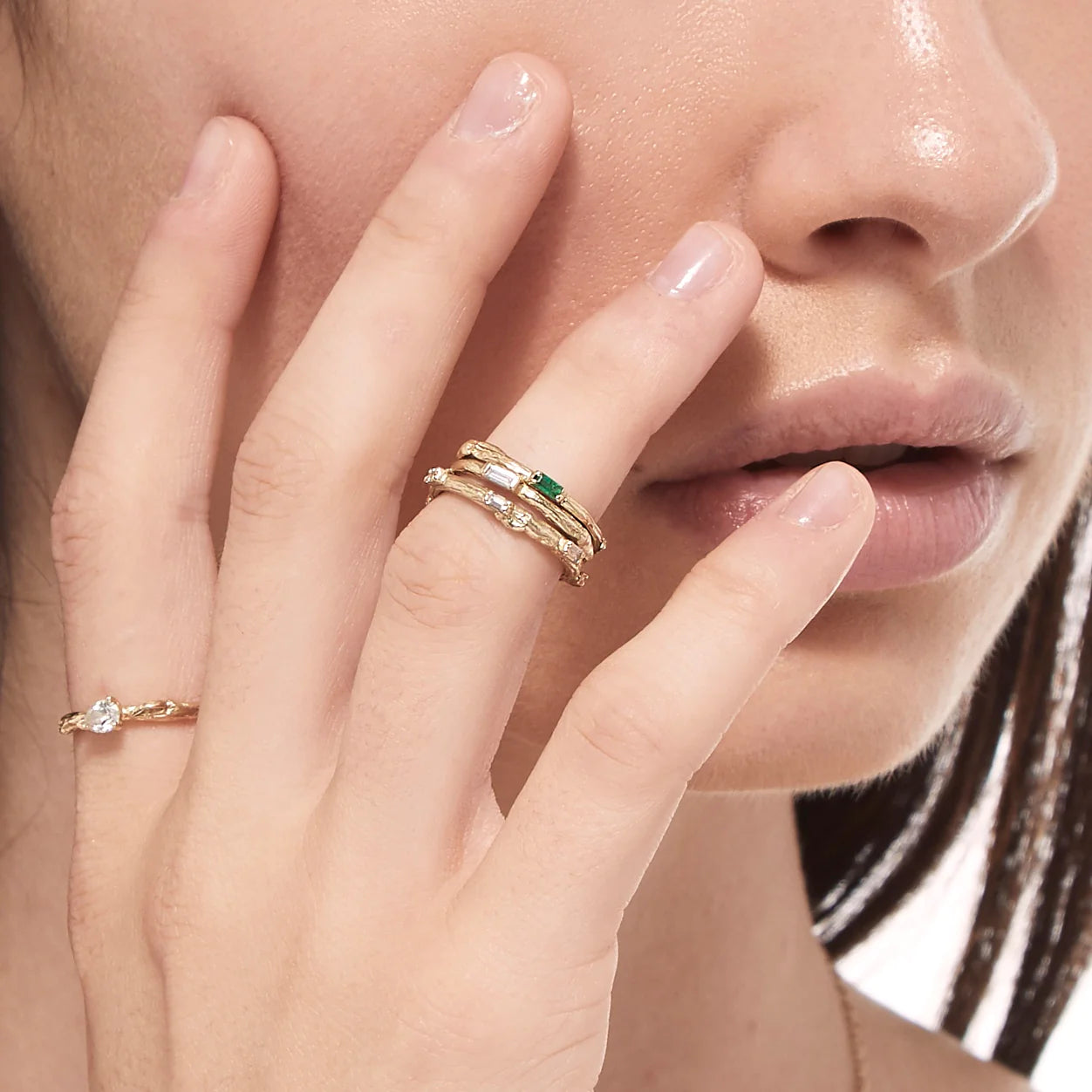 Willow Baguette Ring Stack Ring Elisabeth Bell Jewelry