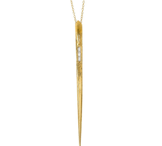 Stingray Necklace with Diamonds Pendant Necklace Elisabeth Bell Jewelry Yellow Gold