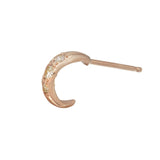 Diamond Half Hoop Earring Hoop Earrings Jaine K Designs Single Rose Gold