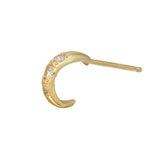 Diamond Half Hoop Earring Hoop Earrings Jaine K Designs Single Yellow Gold
