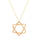 Star of David Necklace Pendant Necklace Elisabeth Bell Jewelry Large Yellow Gold 9 White Diamonds