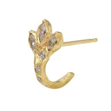 Dragon Claw Diamond Pave Hoop Stud Stud Earrings Jaine K Designs Single Yellow Gold