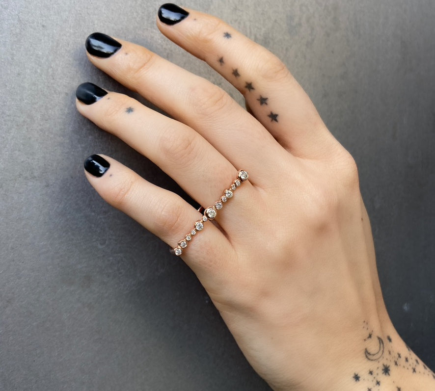 Double Finger Diamond Bar Ring Two Finger Ring Jill Hoffmeister