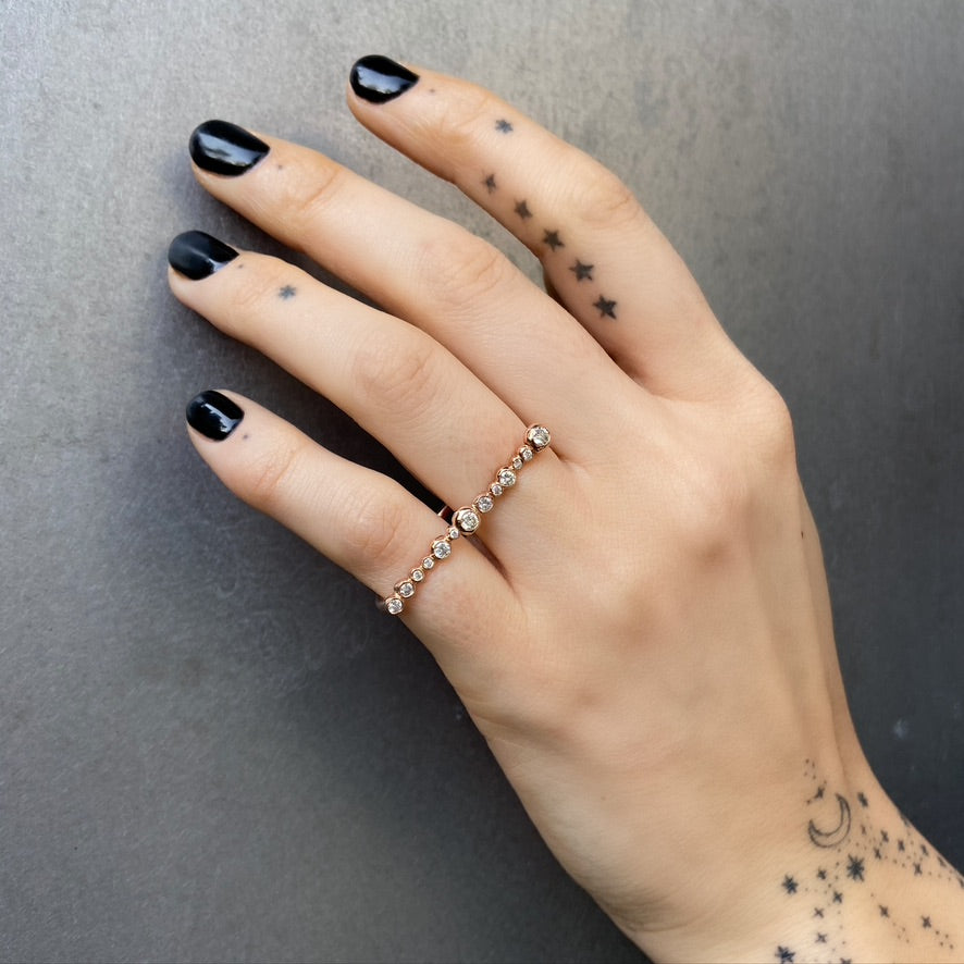 Double Finger Diamond Bar Ring Two Finger Ring Jill Hoffmeister