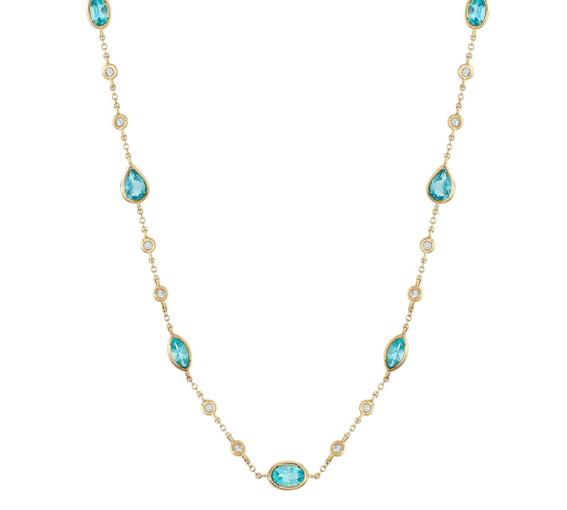 Topaz Diamond Train Necklace Necklace Roseark Deux