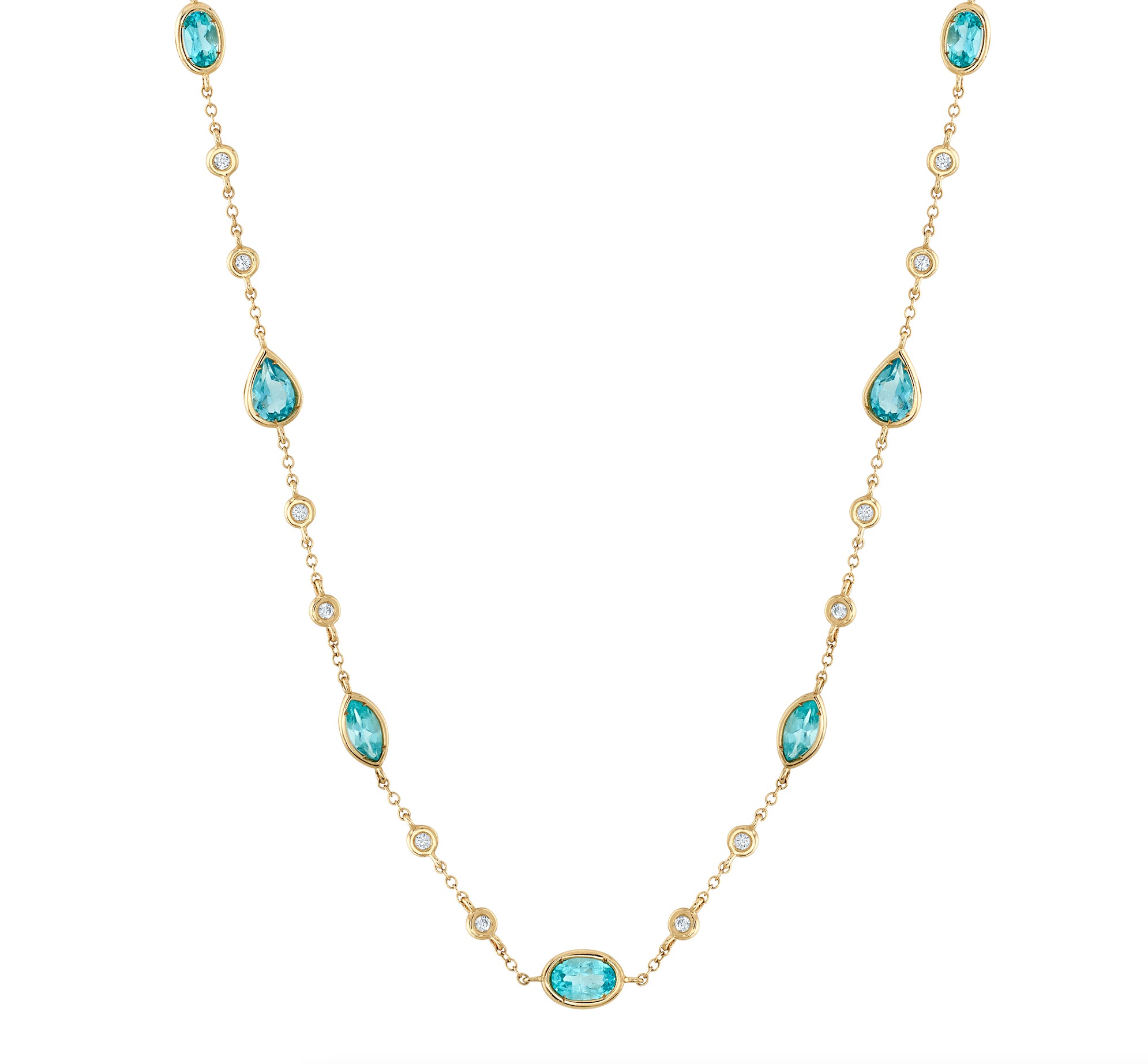 Topaz Diamond Train Necklace Necklace Roseark Deux
