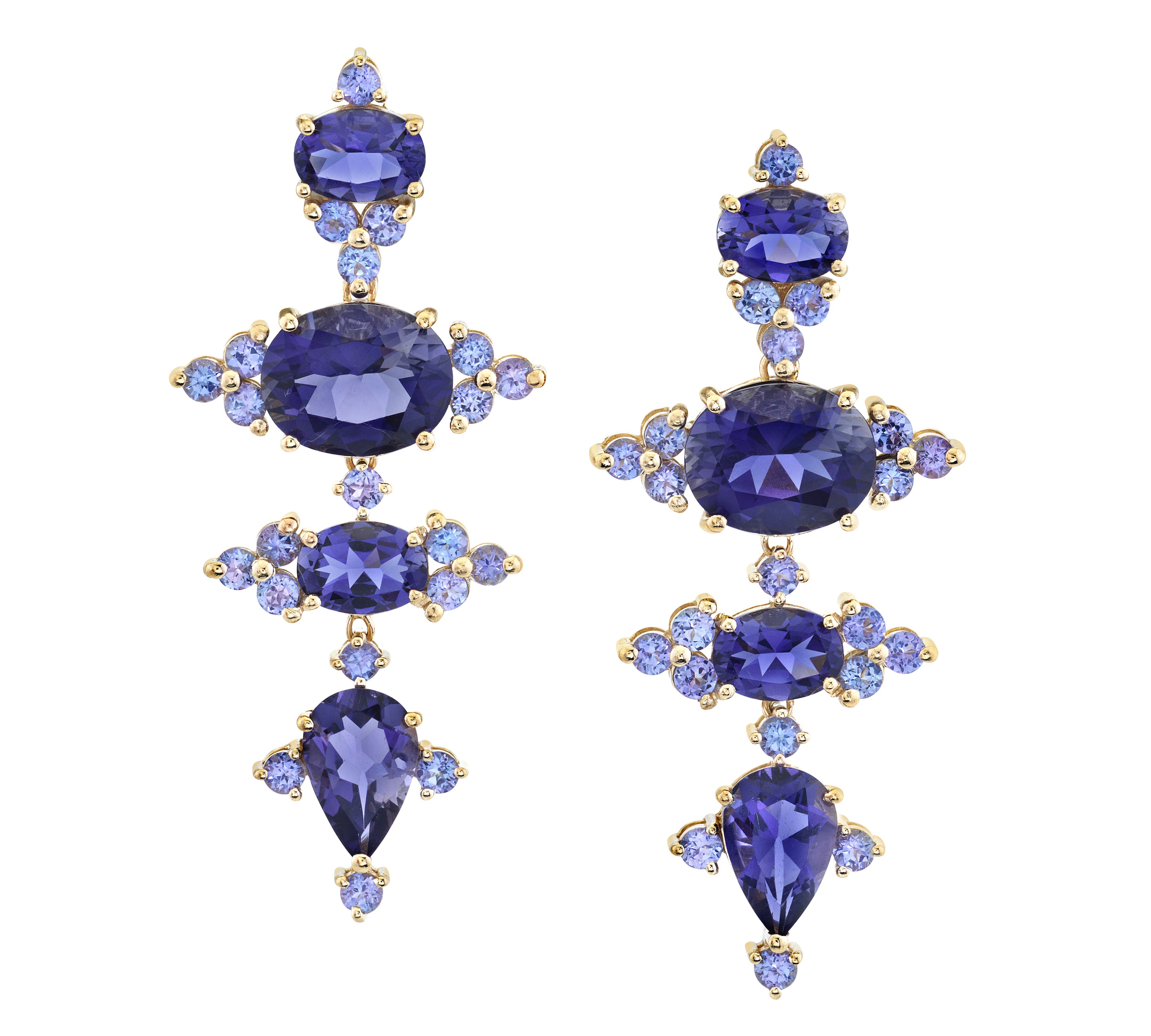 Nocturnal Light Tanzanite and Lolite Earrings Statement Earrings Karma El-Khalil