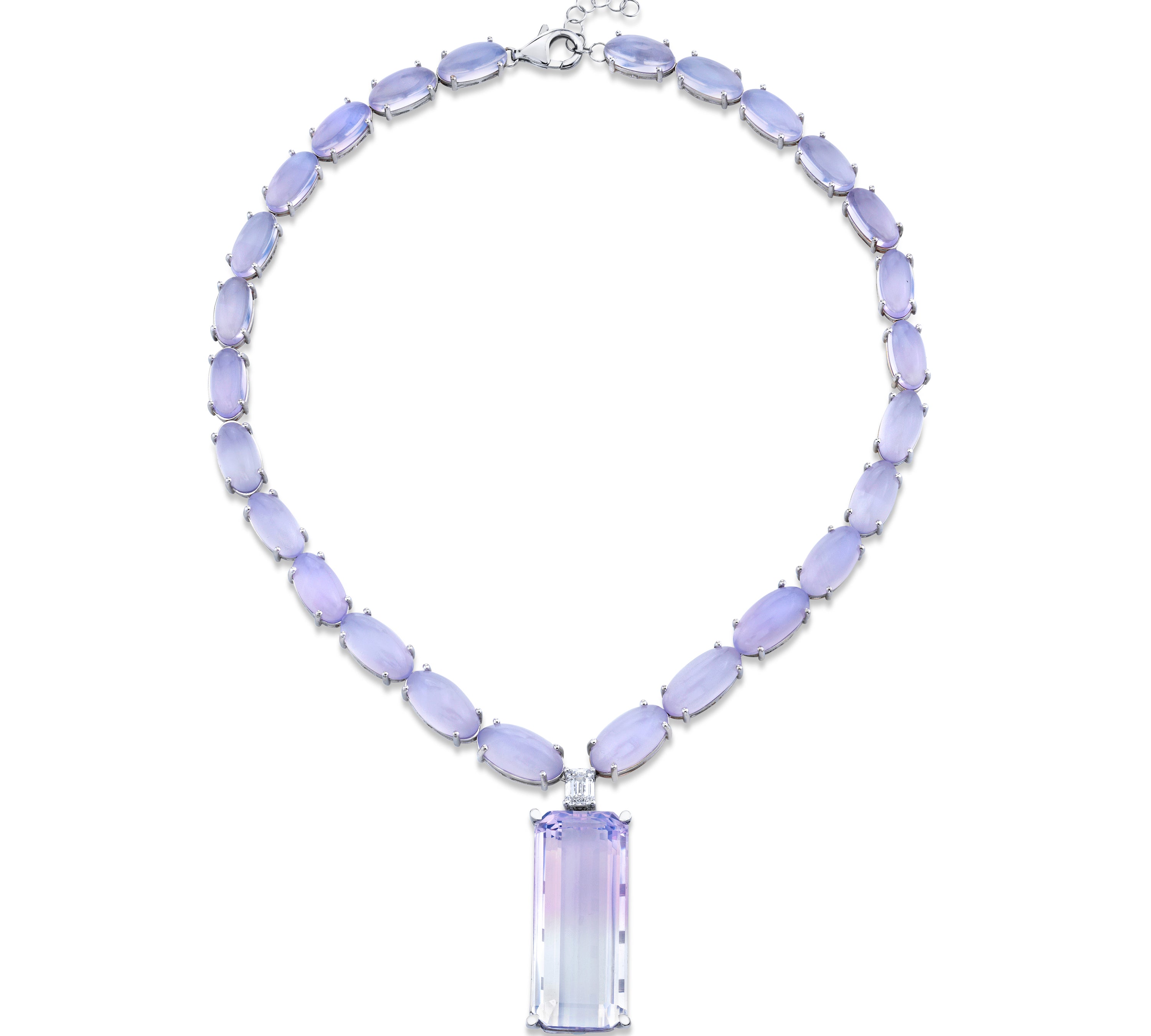Lavender Quartz Waterfall Necklace Statement Necklace Karma El-Khalil
